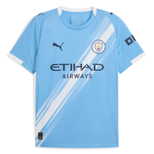 Manchester City 25-26 Home Fan Version jersey with Haaland's name and number 9.