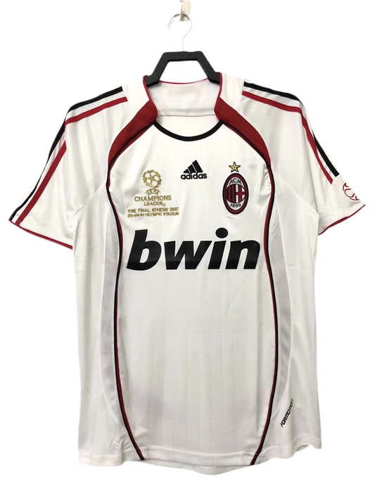 Retro 2006/07 AC Milan away football shirt featuring Kaka's number 22